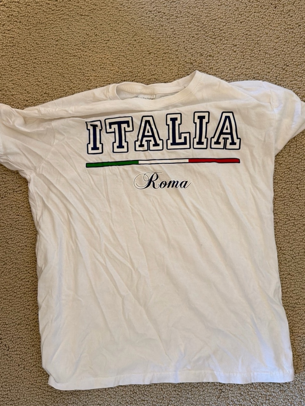 Italia Roma White Graphic Tee - Classic Travel Style